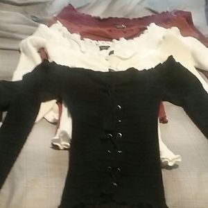 Rue 21long sleeve,off shoulder bundle,5 tops